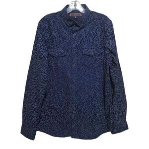 PD&C Men's Blue LongSleeve Button Down Shirt Sz Medium